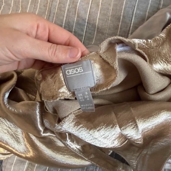 ASOS Metallic Champagne Slip Dress - Picture 3 of 4